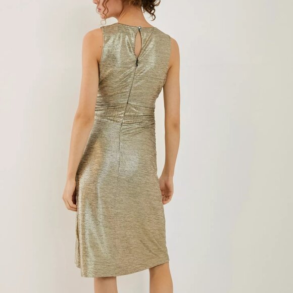 ANTHROPOLOGIE KARI METALLIC SLEEVELESS MIDI DRESS Size 1X NWT - Picture 3 of 6